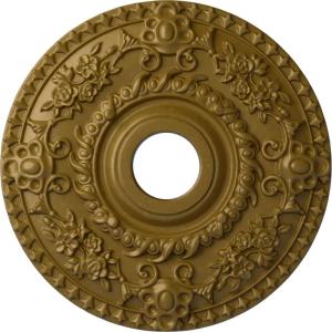 imageEkena Millwork CM18RO 18Inch OD x 3 12Inch ID x 1 12Inch P Rose Ceiling MedallionHandPainted Gold