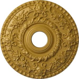 imageEkena Millwork CM18RO 18Inch OD x 3 12Inch ID x 1 12Inch P Rose Ceiling MedallionHandPainted Iridescent Gold
