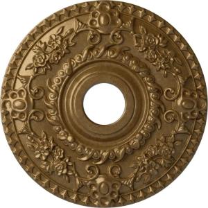 imageEkena Millwork CM18RO 18Inch OD x 3 12Inch ID x 1 12Inch P Rose Ceiling MedallionHandPainted Pale Gold