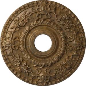 imageEkena Millwork CM18RO 18Inch OD x 3 12Inch ID x 1 12Inch P Rose Ceiling MedallionHandPainted Rubbed Bronze
