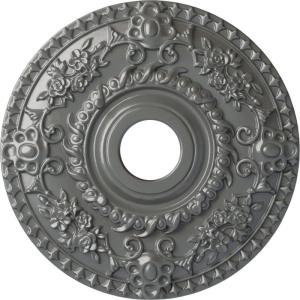 imageEkena Millwork CM18RO 18Inch OD x 3 12Inch ID x 1 12Inch P Rose Ceiling MedallionHandPainted Silver