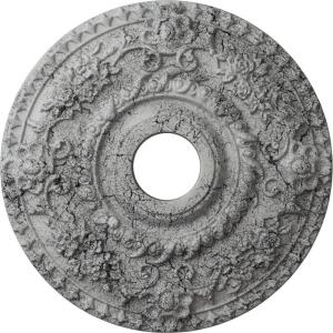 imageEkena Millwork CM18RO 18Inch OD x 3 12Inch ID x 1 12Inch P Rose Ceiling MedallionHandPainted Ultra Pure White Crackle