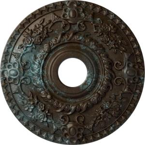 imageEkena Millwork CM18RO 18Inch OD x 3 12Inch ID x 1 12Inch P Rose Ceiling MedallionHandpainted Bronze Blue Patina