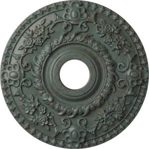 imageEkena Millwork CM18ROGGS Rose Ceiling Medallion Green GoldHandPainted Cloud Burst Crackle
