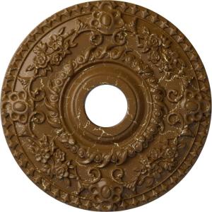 imageEkena Millwork CM18ROGGS Rose Ceiling Medallion Green GoldHandPainted Smokey Topaz Crackle