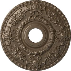 imageEkena Millwork CM18ROGGS Rose Ceiling Medallion Green GoldHandpainted Warm Silver