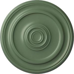 imageEkena Millwork CM20KP 19 34OD x 1 2P Kepler Traditional Ceiling Medallion For Canopies up To 4 12 WhiteAthenian Green Flat Finish