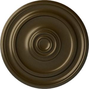 imageEkena Millwork CM20KP 19 34OD x 1 2P Kepler Traditional Ceiling Medallion For Canopies up To 4 12 WhiteBrass Metallic Series