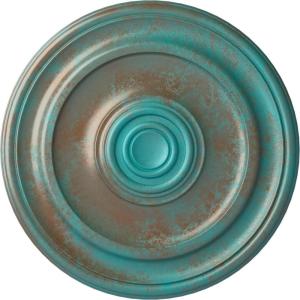 imageEkena Millwork CM20KP 19 34OD x 1 2P Kepler Traditional Ceiling Medallion For Canopies up To 4 12 WhiteCopper Green Patina Metallic Series