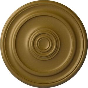 imageEkena Millwork CM20KP 19 34OD x 1 2P Kepler Traditional Ceiling Medallion For Canopies up To 4 12 WhiteGold Rush Metallic Series