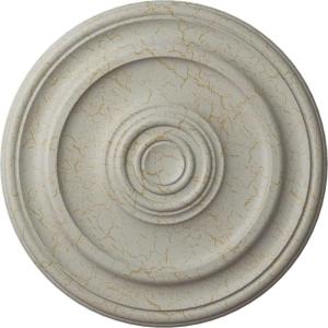 imageEkena Millwork CM20KP 19 34OD x 1 2P Kepler Traditional Ceiling Medallion For Canopies up To 4 12 WhitePot of Cream Crackle Flat Finish