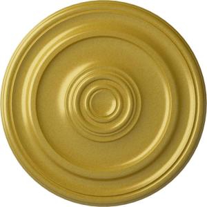 imageEkena Millwork CM20KP 19 34OD x 1 2P Kepler Traditional Ceiling Medallion For Canopies up To 4 12 WhiteRich Gold Metallic Series
