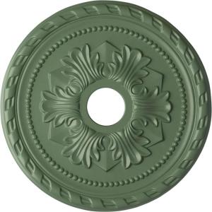 imageEkena Millwork CM20PMUWF Palmetto Ceiling Medallion fits Canopies up to 5 Ultra Pure WhiteAthenian Green Flat Finish