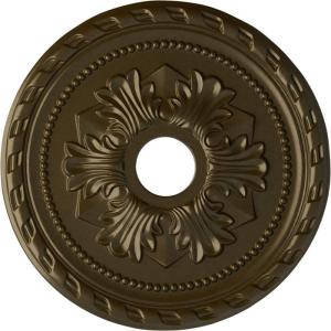 imageEkena Millwork CM20PMUWF Palmetto Ceiling Medallion fits Canopies up to 5 Ultra Pure WhiteBrass Metallic Series