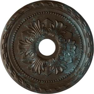 imageEkena Millwork CM20PMUWF Palmetto Ceiling Medallion fits Canopies up to 5 Ultra Pure WhiteBronze Blue Patina Metallic Series
