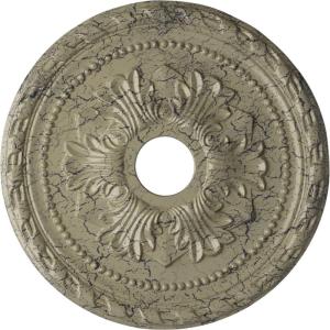 imageEkena Millwork CM20PMUWF Palmetto Ceiling Medallion fits Canopies up to 5 Ultra Pure WhiteCastle Stone Crackle Flat Finish