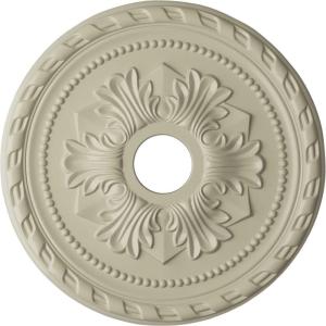 imageEkena Millwork CM20PMUWF Palmetto Ceiling Medallion fits Canopies up to 5 Ultra Pure WhiteClear Yellow Flat Finish