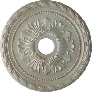 imageEkena Millwork CM20PMUWF Palmetto Ceiling Medallion fits Canopies up to 5 Ultra Pure WhiteFlash Gold Metallic Series