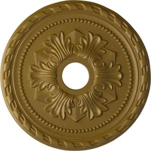 imageEkena Millwork CM20PMUWF Palmetto Ceiling Medallion fits Canopies up to 5 Ultra Pure WhiteGold Rush Metallic Series