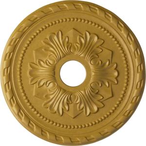 imageEkena Millwork CM20PMUWF Palmetto Ceiling Medallion fits Canopies up to 5 Ultra Pure WhiteIridescent Gold Metallic Series