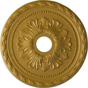 imageEkena Millwork CM20PMUWF Palmetto Ceiling Medallion fits Canopies up to 5 Ultra Pure WhitePharaohs Gold Metallic Series