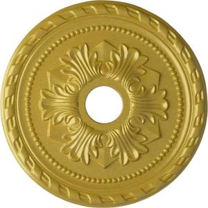 imageEkena Millwork CM20PMUWF Palmetto Ceiling Medallion fits Canopies up to 5 Ultra Pure WhiteRich Gold Metallic Series