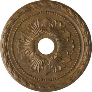 imageEkena Millwork CM20PMUWF Palmetto Ceiling Medallion fits Canopies up to 5 Ultra Pure WhiteRubbed Bronze Metallic Series
