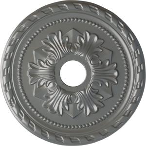imageEkena Millwork CM20PMUWF Palmetto Ceiling Medallion fits Canopies up to 5 Ultra Pure WhiteSilver Metallic Series