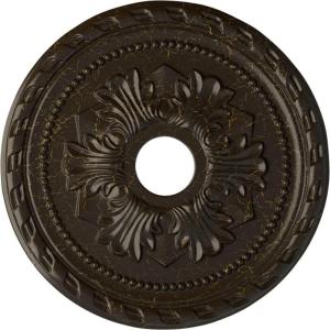 imageEkena Millwork CM20PMUWF Palmetto Ceiling Medallion fits Canopies up to 5 Ultra Pure WhiteStone Hearth Crackle Flat Finish