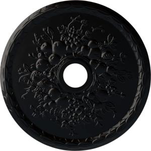 imageEkena Millwork CM22GR 22 58Inch OD x 3 58Inch ID x 58Inch P Grape Ceiling MedallionJet Black Flat Finish