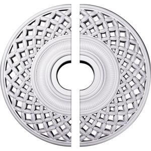 imageEkena Millwork CM22RB2 22 14OD x 4 34ID x 1 14P Robin Ceiling Medallion Fits Canopies up to 614 2 PieceSplit