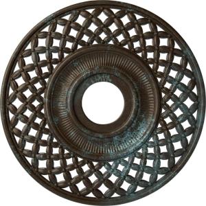 imageEkena Millwork CM22RBUWF Robin Ceiling Medallion Ultra Pure WhiteBronze Blue Patina Metallic Series