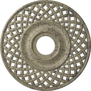 imageEkena Millwork CM22RBUWF Robin Ceiling Medallion Ultra Pure WhiteCastle Stone Crackle Flat Finish