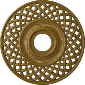 imageEkena Millwork CM22RBUWF Robin Ceiling Medallion Ultra Pure WhiteGold Rush Metallic Series