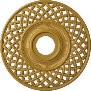 imageEkena Millwork CM22RBUWF Robin Ceiling Medallion Ultra Pure WhiteIridescent Gold Metallic Series
