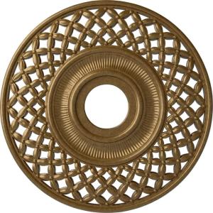 imageEkena Millwork CM22RBUWF Robin Ceiling Medallion Ultra Pure WhitePale Gold Metallic Series