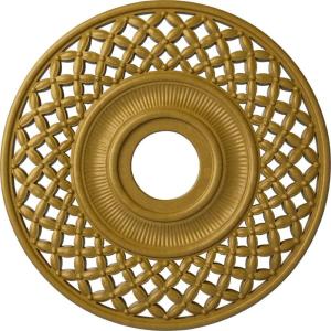 imageEkena Millwork CM22RBUWF Robin Ceiling Medallion Ultra Pure WhitePharaohs Gold Metallic Series