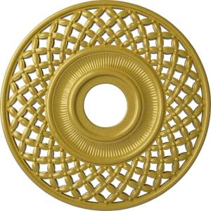 imageEkena Millwork CM22RBUWF Robin Ceiling Medallion Ultra Pure WhiteRich Gold Metallic Series