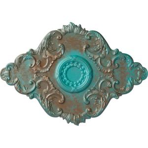 imageEkena Millwork CM37X26PE Piedmont Ceiling Medallion 37W x 26H x 1 38P Factory PrimedHandPainted Copper Green Patina