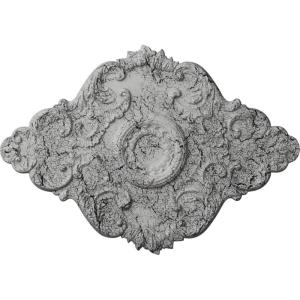 imageEkena Millwork CM37X26PE Piedmont Ceiling Medallion 37W x 26H x 1 38P Factory PrimedHandPainted Ultra Pure White Crackle