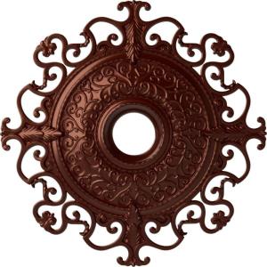 imageEkena Millwork CM38OLSGS 38 38OD X 6 58ID X 2 78P Orleans Ceiling Medallion Fits Canopies Up To 8 14 Steel GrayAntique Copper Metallic Series