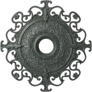 imageEkena Millwork CM38OLSGS 38 38OD X 6 58ID X 2 78P Orleans Ceiling Medallion Fits Canopies Up To 8 14 Steel GrayAthenian Green Crackle Flat Finish