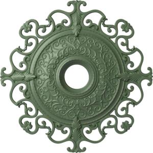 imageEkena Millwork CM38OLSGS 38 38OD X 6 58ID X 2 78P Orleans Ceiling Medallion Fits Canopies Up To 8 14 Steel GrayAthenian Green Flat Finish