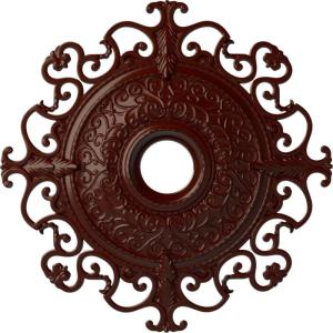 imageEkena Millwork CM38OLSGS 38 38OD X 6 58ID X 2 78P Orleans Ceiling Medallion Fits Canopies Up To 8 14 Steel GrayBrushed Mahogany Flat Finish
