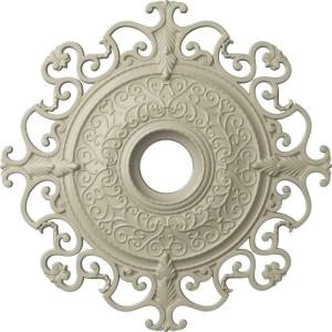 imageEkena Millwork CM38OLSGS 38 38OD X 6 58ID X 2 78P Orleans Ceiling Medallion Fits Canopies Up To 8 14 Steel GrayClear Yellow Flat Finish