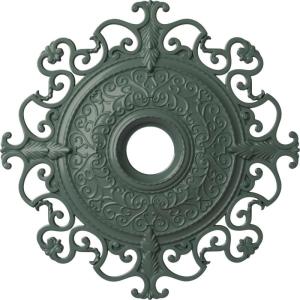 imageEkena Millwork CM38OLSGS 38 38OD X 6 58ID X 2 78P Orleans Ceiling Medallion Fits Canopies Up To 8 14 Steel GrayCloud Burst Flat Finish