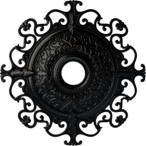 imageEkena Millwork CM38OLSGS 38 38OD X 6 58ID X 2 78P Orleans Ceiling Medallion Fits Canopies Up To 8 14 Steel GrayJet Black Flat Finish