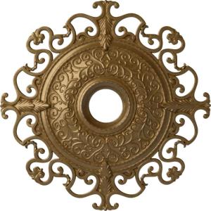 imageEkena Millwork CM38OLSGS 38 38OD X 6 58ID X 2 78P Orleans Ceiling Medallion Fits Canopies Up To 8 14 Steel GrayPale Gold Metallic Series