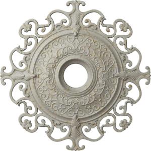 imageEkena Millwork CM38OLSGS 38 38OD X 6 58ID X 2 78P Orleans Ceiling Medallion Fits Canopies Up To 8 14 Steel GrayPot of Cream Crackle Flat Finish