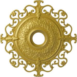 imageEkena Millwork CM38OLSGS 38 38OD X 6 58ID X 2 78P Orleans Ceiling Medallion Fits Canopies Up To 8 14 Steel GrayRich Gold Metallic Series